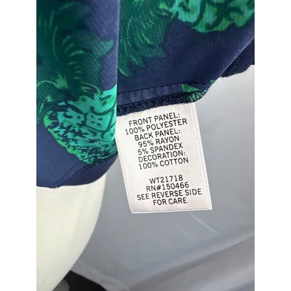 Market & Spruce Pineapple Print Keyhole Tank Top Medium Blue & Green - Picture 6 of 6